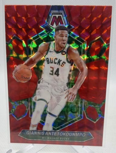 2023-24 Panini Mosaic Basketball Giannis Antetokounmpo Red Prizm