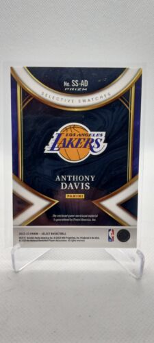 2022-23 Select  GAME WORN Patch Silver Prizm Lakers Anthony Davis SS-AD