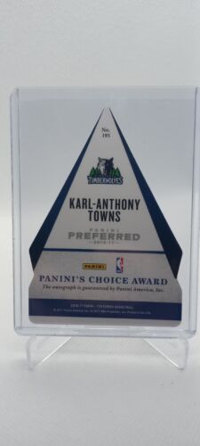 2016-17 Panini Preferred Panini's Choice Gold Auto /10 Karl-Anthony Towns  Rare!