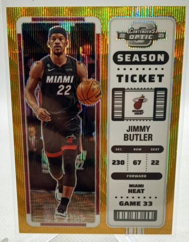 2022-23 Contenders Optic Jimmy Butler #46 Season Ticket GOLD Wave Prizm /10 SSP