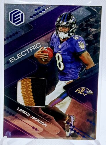 Lamar Jackson 2022 Panini Elements Electric Cobalt  Patch Card #ELE-8 /27 Ravens