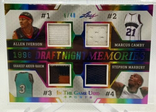 Allen Iverson Camby Marbury Abdur-Rahim 2024 Leaf ITG Used '96 Draft Night  /40