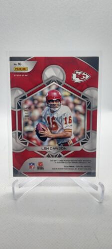 2020 Panini Spectra Len Dawson Epic Legends Jersey Relic Hyper Prizm # /75