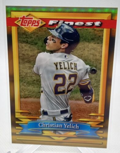 2021 Topps Finest Flashbacks Christian Yelich Gold Refractor /50 Brewers