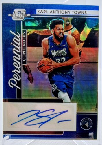 2021-22 Contenders Optic Perennial Blue Prizm Auto - Karl Anthony Towns /75