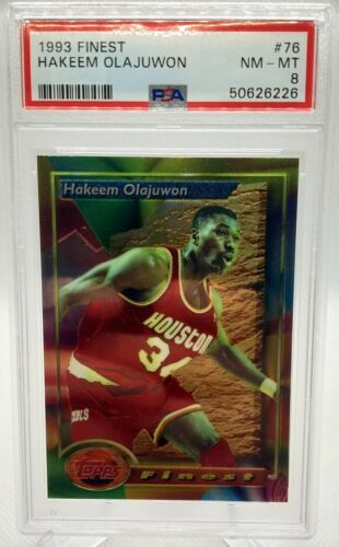 1993 Topps Finest Hakeem Olajuwon PSA 8