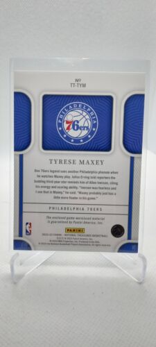 2022-23 TYRESE MAXEY NATIONAL TREASURES GAME WORN PATCH TREMENDOUS /99 #TT-TYM