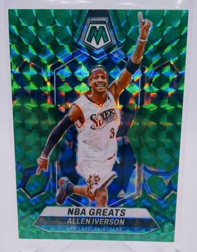 Allen Iverson 2023-24 Panini Mosaic NBA Greats Green Teal  Prizm /75