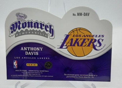 2023-24 Panini Crown Royale Monarch Memorabilia Patch Die Cut Anthony Davis