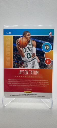 2017 Panini Status #18 Jayson Tatum Rookie Credentials RC