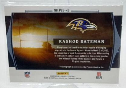 2023 Panini Origins Rashod Bateman Proving Ground Auto /99 Orange Ink Ravens