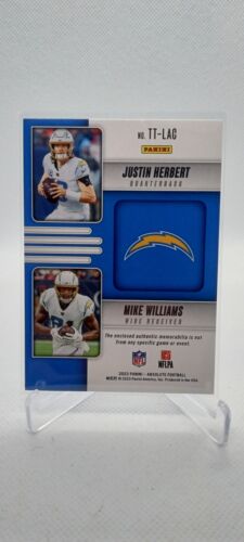 2023 Absolute Justin Herbert Mike Williams Team Tandem Ruby Dual Patch #/199