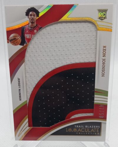 KEON JOHNSON 2021-22 Immaculate Rookie Jumbo Patch Jersey Number /50 Nice Patch!