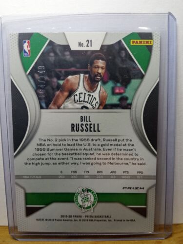 2019-20 Panini Purple Ice Prizm #21 Bill Russell Boston Celtics HOF /149