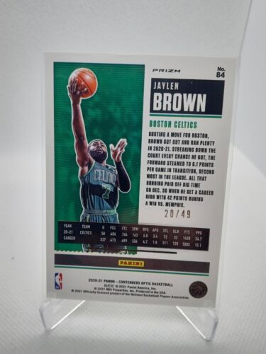 2020-21 Panini Contenders Optic Season Ticket Orange Prizm /49 Jaylen Brown #84