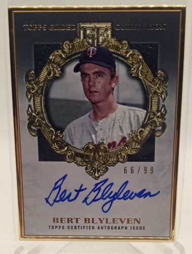 2022 TOPPS GILDED GOLD METAL FRAMED HOF BERT BLYLEVEN AUTO AUTOGRAPH  #D /99