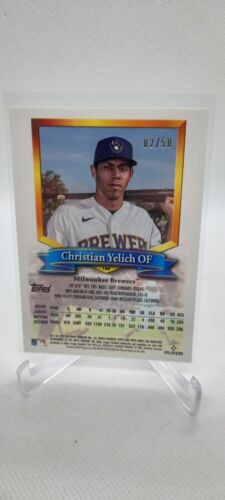 2021 Topps Finest Flashbacks Christian Yelich Gold Refractor /50 Brewers