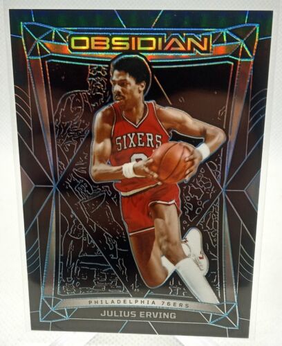 2023-24 Panini Obsidian Blue Electric Etch Prizm /30 Julius Erving No. 61