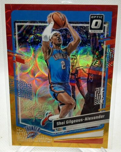 2023-24 Panini Donruss Optic Shai Gilgeous-Alexander #104 Red Gold Scope /99