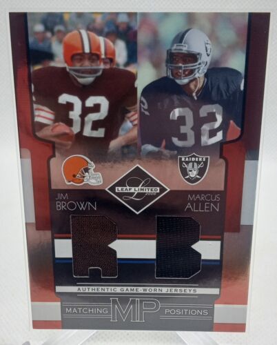 JIM BROWN MARCUS ALLEN 2006 Leaf Limited MATCHING NUMBERS DUAL PATCH /100 HOF