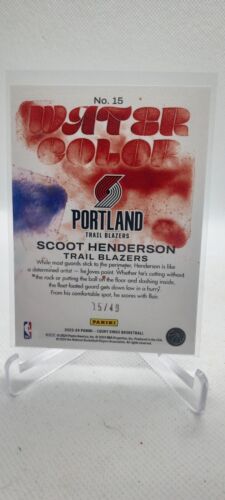 Scoot Henderson 2023-24 Panini Court Kings /49 Violet Water Color RC Rookie SP