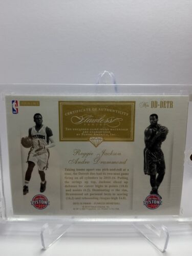 2015-16 Flawless Dual Diamond Patches Sapphire- Andre Drummond, Jackson /8 RARE!