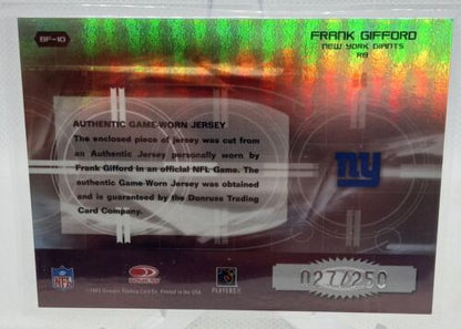 2003 Donruss Elite Back to the Future Jerseys Patch /250 Frank Gifford #BF-10