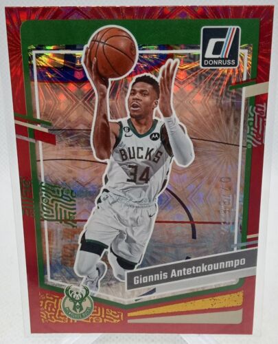 GIANNIS ANTETOKOUNMPO /88 Fireworks Red 2023-24 Donruss #188 Milwaukee Bucks