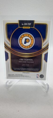 2023-24 Select Obi Toppin  Jersey Patch Auto Purple Prizm /99 Indiana Pacers SP