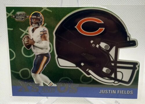 2023 Contenders Optic Justin Fields X's and O's Prizm #XO-3 Blue Prizm /99