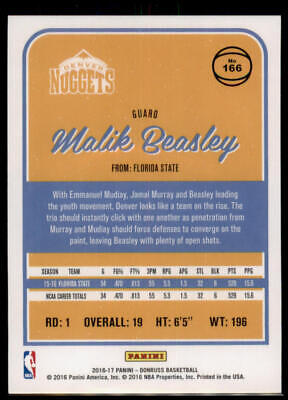 2016-17 Donruss #166 Malik Beasley Rookie