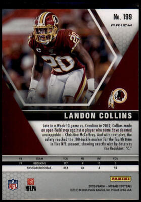 2020 Panini Mosaic #199 Landon Collins Prizm Reactive Blue