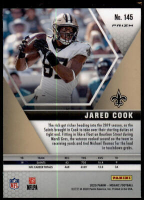 2020 Panini Mosaic #145 Jared Cook Prizm Reactive Gold