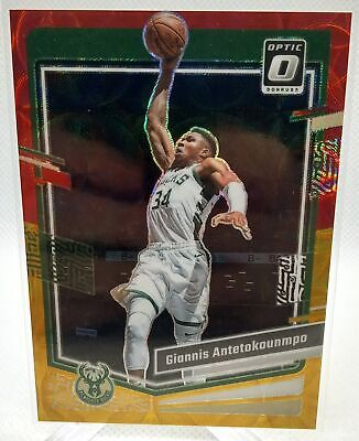 2023-24 Donruss Optic #53 Giannis Antetokounmpo Red and Gold International #/99