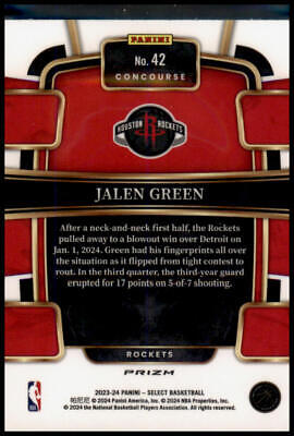 2023-24 Panini Select #42 Jalen Green Red Cracked Ice Prizms