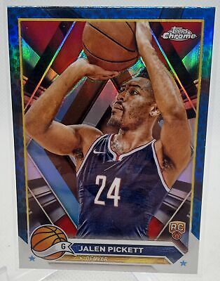 2023-24 Topps Chrome #165 Jalen Pickett Blue Basketball Refractors