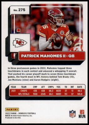 2022 Donruss #275 Patrick Mahomes II