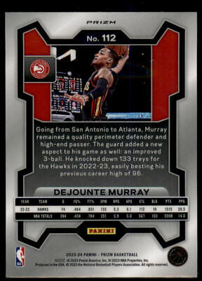 2023-24 Panini Prizm #112 Dejounte Murray Prizms Red Ice