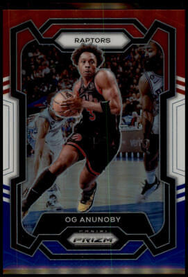 2023-24 Panini Prizm #91 OG Anunoby Prizms Red White and Blue