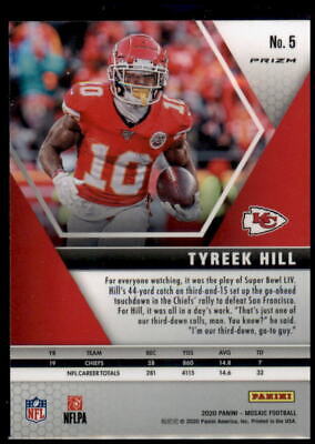 2020 Panini Mosaic #5 Tyreek Hill Prizm Camo Pink