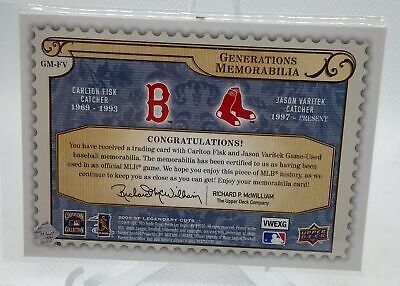 2009 SP Legendary Cuts - Generations Dual Patch   Jason Varitek / Carlton Fisk