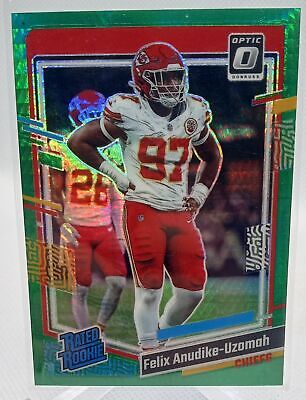 2023 Donruss Optic #256 Felix Anudike-Uzomah Green Hyper Prizm Rated Rookie