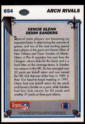 1991 Upper Deck #654 Deion Sanders / Vencie Glenn