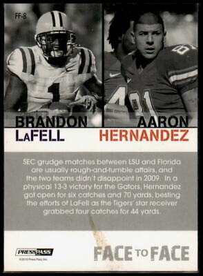 2010 Press Pass PE #FF8 Brandon LaFell / Aaron Hernandez Face To Face