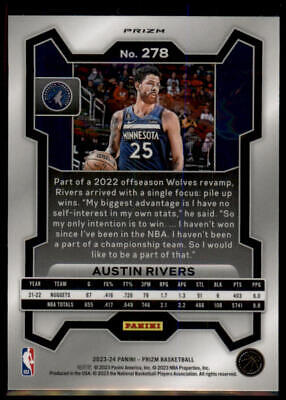 2023-24 Panini Prizm #278 Austin Rivers Prizms Red White and Blue