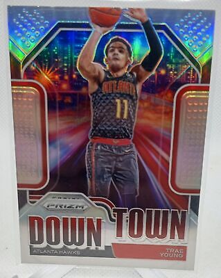 2020-21 Panini Prizm #8 Trae Young Downtown Bound Prizms Silver