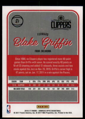 2016-17 Donruss Optic #27 Blake Griffin 1st Year Optic