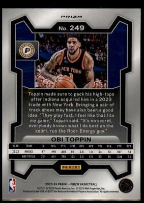 2023-24 Panini Prizm #249 Obi Toppin Prizms Red Ice