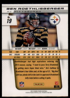 2013 Panini Prizm #19 Ben Roethlisberger