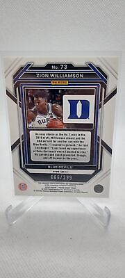 2023 Panini Prizm Draft Picks #73 Zion Williamson Red #/299